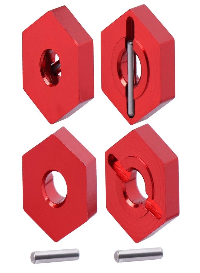 AIMROCK Aluminum 12mm Hex Wheel Hubs Driver Adapter Upgrade Parts 7154 for 1/16 Slash 4WD Summit E-Revo VXL (Red) - Image 1